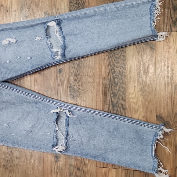 Reformation Julia Ankle Straight Leg Light Jean‎ Distressed Knee Size 27 - Picture 3 of 9